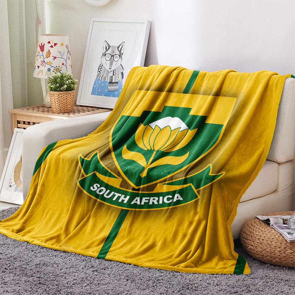 South Africa national football Printed Flannel Blanket, soft throw for bedroom sofa, washable,soccer fan merchandise, great gift.