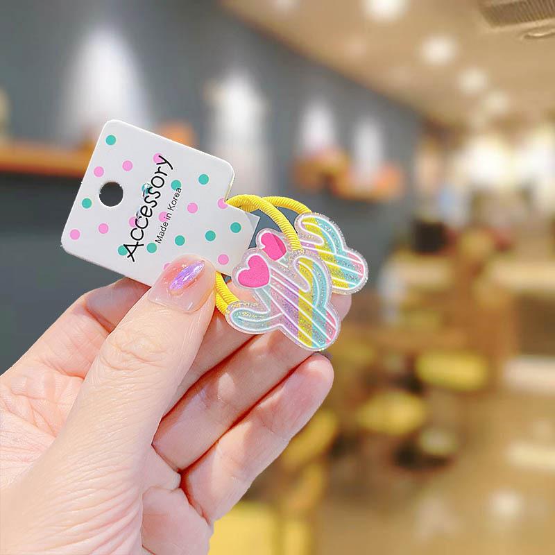 2 Stück Neue Cartoon Niedliche Kinder Elastische Haarbänder Kinder Haargummis Mädchen Haaraccessoires Baby Kopfschmuck