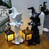 Witch Statue Halloween Figurines Spooky Witch With Lamp Table Centerpieces Desk Decor For Fireplace Living Room Bedroom Patio