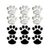 Mikankawa Car Stickers, Paw Stickers, 3D Stickers, Strong Adhesive, Waterproof, Conceals Scratches, Metal Texture, Black + Silver, Set of 12
