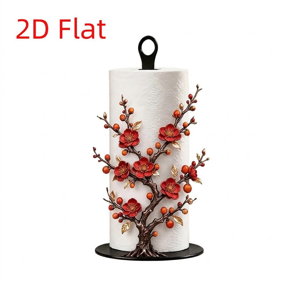 Freestanding Christmas Paper Towel Holder Acrylic Wood Base Kitchen Roll Dispenser Living Room