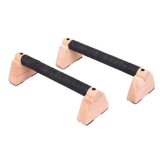 2Pcs Wooden Push-Up Bar Stand Ergonomic Anti-slip Grip Home Gym Floor Workout Strength Training Push-up Parallettes Bar Fitness Handle