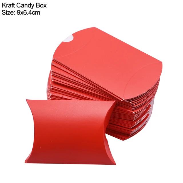 New 10/20/30Pcs Pillow Candy Box Kraft Paper Christmas Gift Packaging Boxes Candy Bags Wedding Favors Birthday Party Decorations