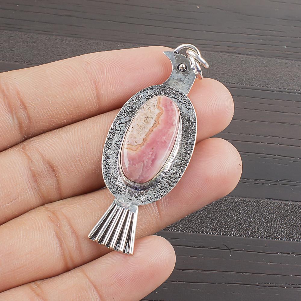 

Natural Rhodochrosite Gemstone 925 Sterling Silver Jewelry Pendant 2.21 AJP-2137