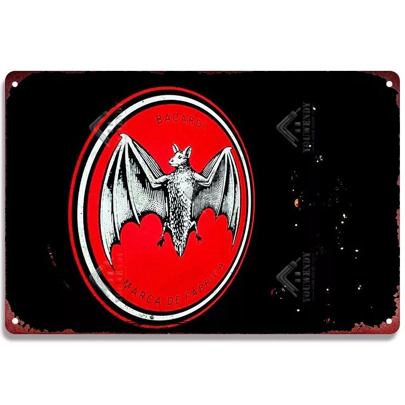 Retro Bacardi Metal Sign, Tin Sign, Rum Brand Plaque, Vintage Plates, Wall Decor, Poster, Bar, Man Cave, Shabby Chic Decorati