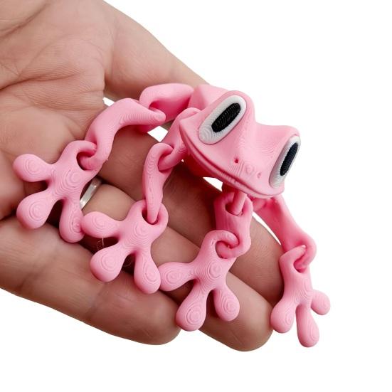 3D-gedruckter Frosch-Kühlschrankmagnet, bewegliche Gelenke, Frosch-Fidget-Spielzeug, artikuliertes Tiermodell, Figur, Kühlschrank-Magnet-Frosch-Dekoration