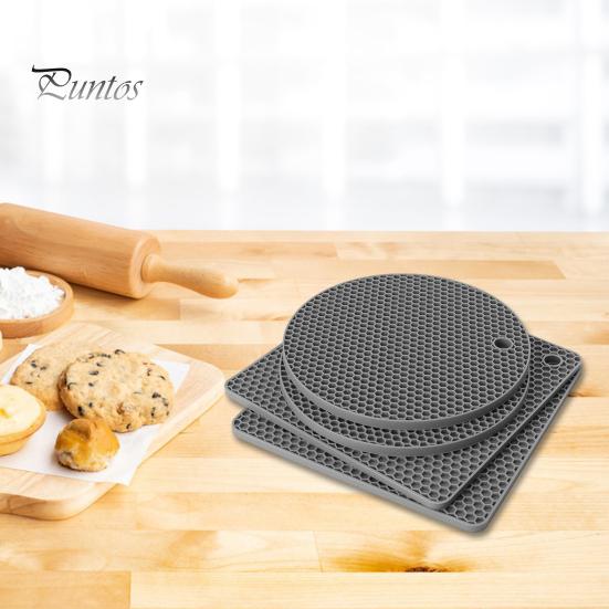 Silicone Trivet Mats for Hot Dishes Heat Resistant Pot Holder for Potholders Drying Jar Opener Spoon Holder Coaster Multipurpose Kitchen Placemats