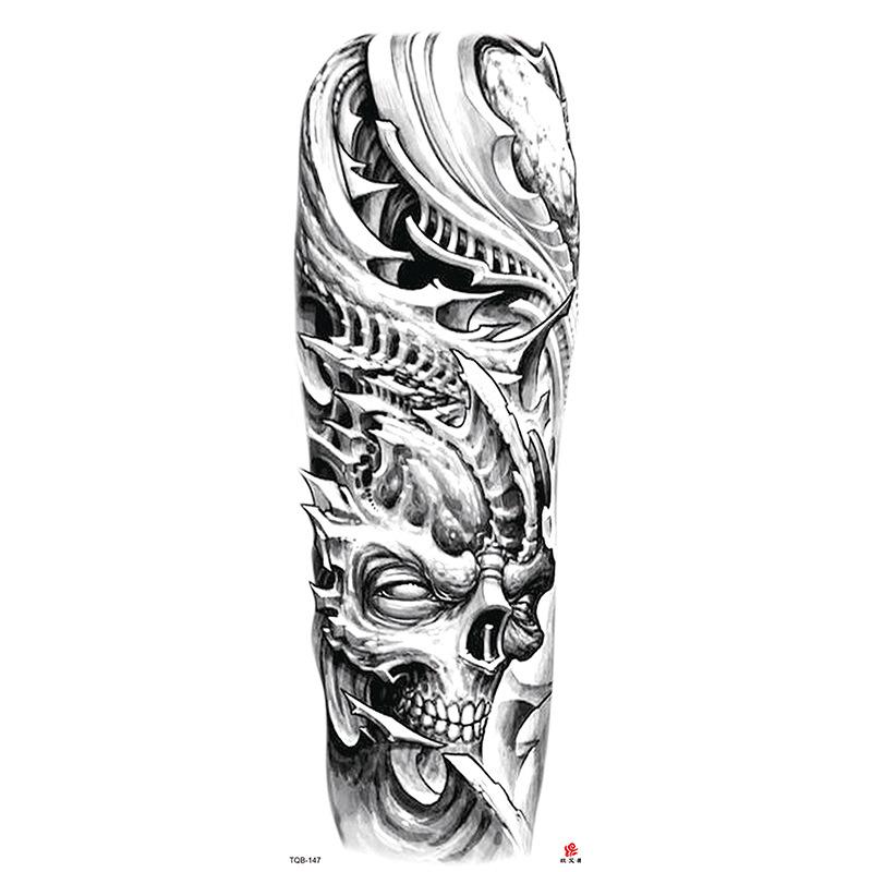 Waterdichte tattoo stickers voor de hele arm: Jezus, Maagd Maria, Kroon, Leeuw-ontwerp