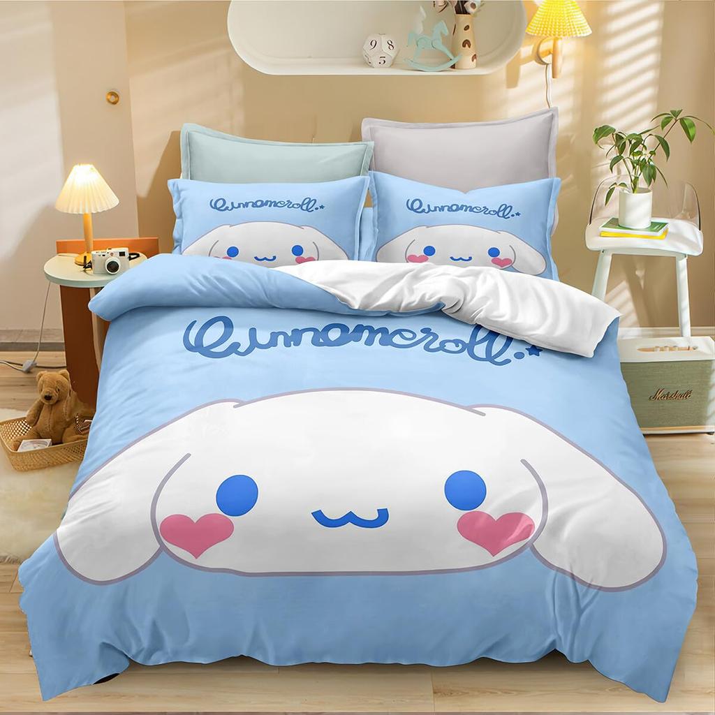 Cinnamoroll Kawaii Bedding Sets Cute Comforter Cover Bed Cover Duvet Cover Pillow Case 2-3 Pieces Sets Kids Adult Size