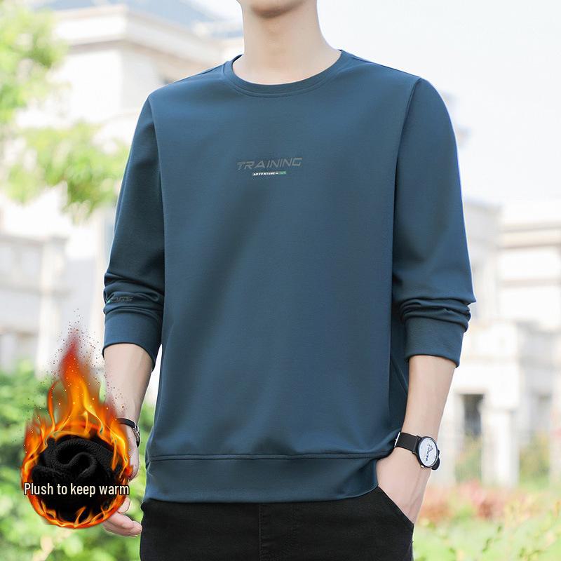 2024 Men's Oversized Round Neck Sweatshirt - Long Sleeve Pullover for Spring and Autumn