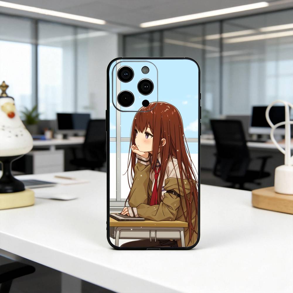 K-Kurisu M-STEINS GATE Makise-es Phone Case For iPhone 17, 16,15,14,13,12,11 Plus,Pro Max, Others Soft Black Cover
