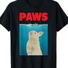 Paws Jaws T-shirt Grafica con Coniglio Parodia Divertente per Amanti dei Conigli Maglietta Casual da Uomo