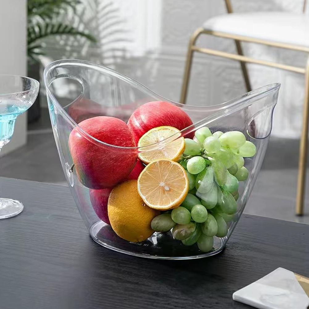 Ice Bucket with Handle Ice Cube Container Plastic Ice Storage Tub for Wine Champagne Beer