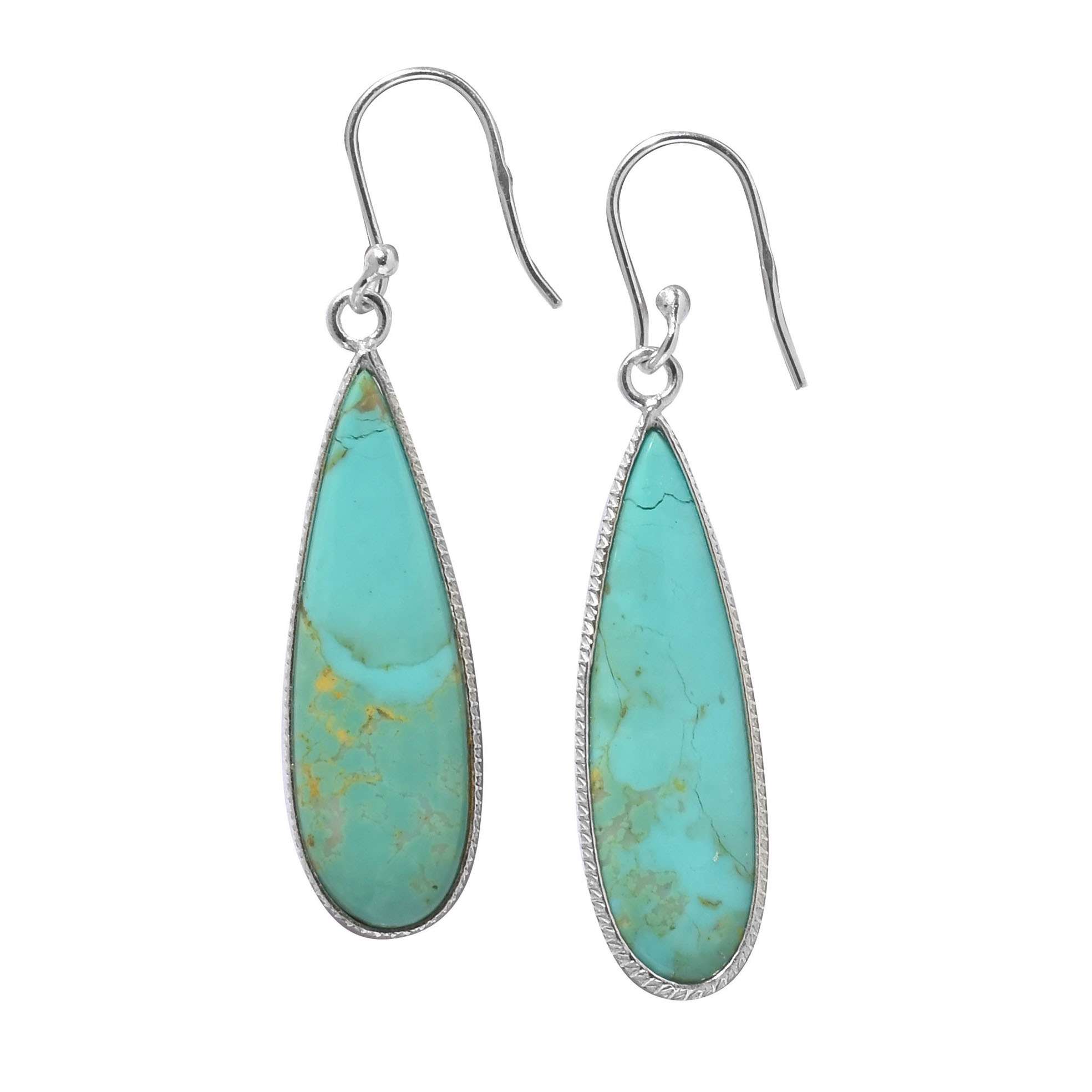

Turquoise Gemstone Earrings Solid 925 Sterling Silver Handmade Earrings Jewelry Gift For Women And Girls E-3283