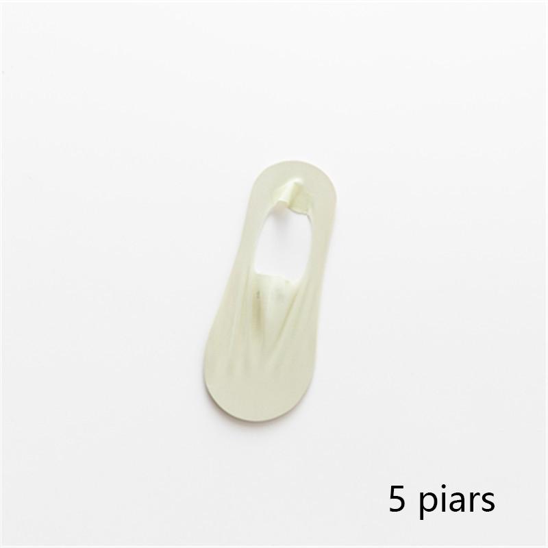 

5 пар летних невидимых силиконовых противоскользящих носков, ультратонкие дышащие носки без показа, однотонные низкие носки-лодочки из ледяного шелка 5pairs