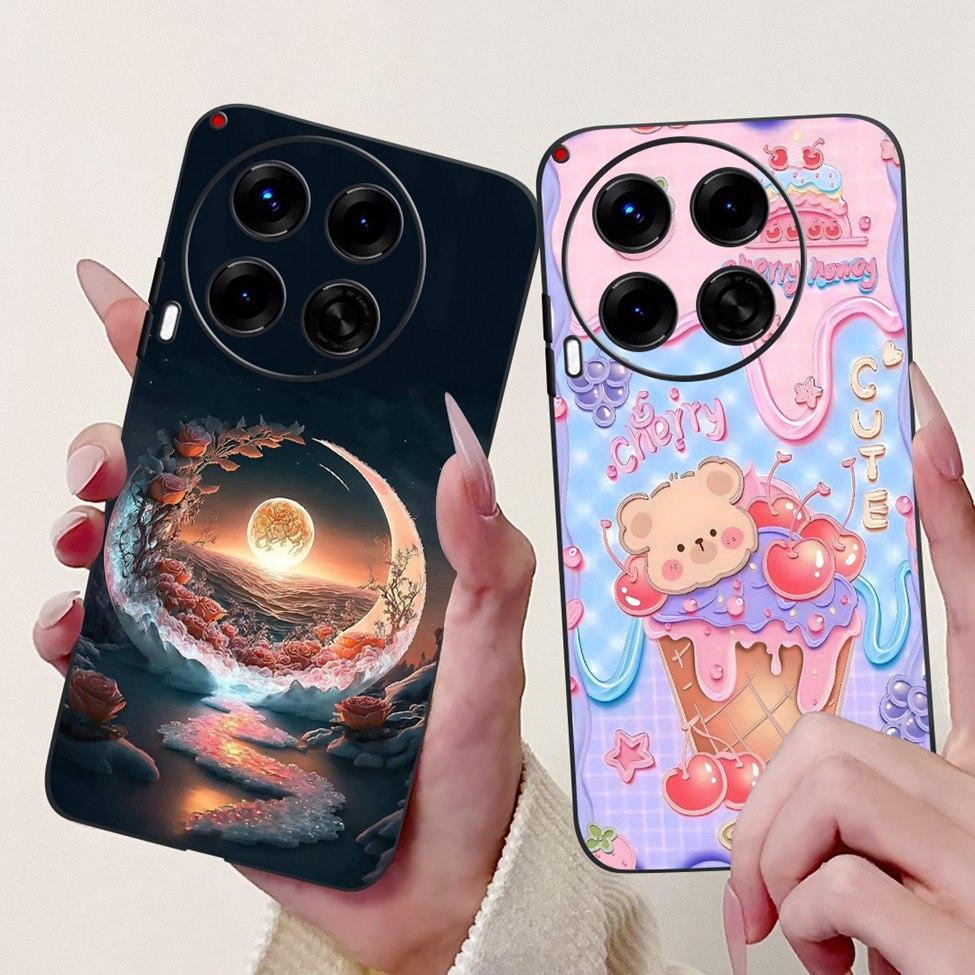 Black For Tecno Camon 30 CL6 CL6k Phone Case For Techno Camon 30 5G CL7 Cover Luxury Fashion Funny Cute Funny Painted Soft TPU