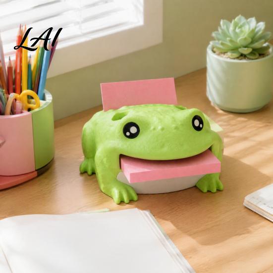 Gift for Colleagues Cute Frog Adhesive Note Dispenser Creative Cartoon Animal Stationery Organizer 3D Student Study Desk Accessories Print