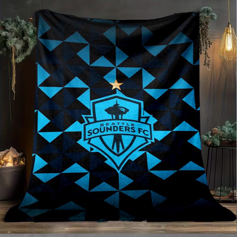 1PC Seattle Sounders FC Printed Soft Flannel Blanket Throw for Adult Bedroom Living Room Sofa Camping Travel Fan Gifts Christmas Gifts