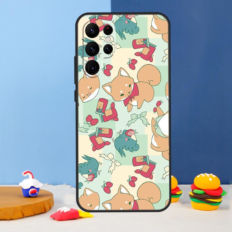 

Animal Cartoon Akita Dog Phone Case For Samsung Galaxy S25 Ultra S9 S10 S20 S21 S22 Plus S23 FE S24 Ultra Cover Coque Galaxy S25 Plus