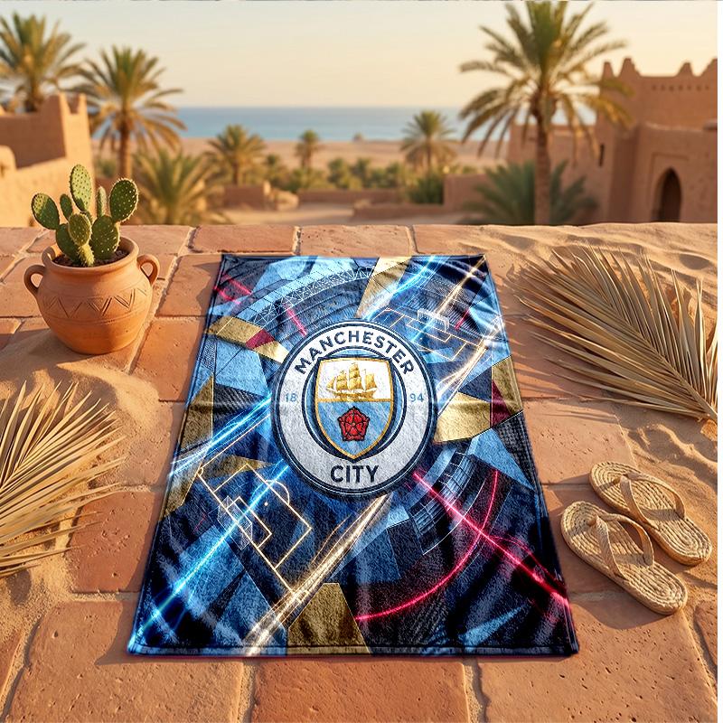Asciugamano da Spiaggia in Microfibra con Stampa Manchester City Asciugatura Rapida Assorbente Grande Asciugamano per Spiaggia Nuoto Viaggio