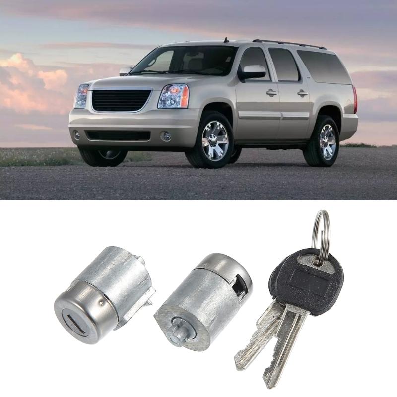 Ignition Key and Lock Cylinder Bundle Front Door Lock Cylinder with 2 Keys Barrels Repair Maintenance for C1500 12549131