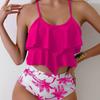 Fashionable Beach Summer Women's Graphic Bikini Casual Holiday Swimsuit Vest Set S-6XL