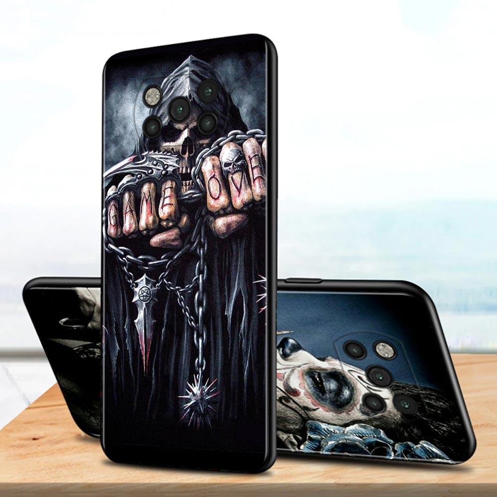 Straszna czaszka szkielet Capa dla Mi POCO X3 F3 GT uwaga 10 Pro Lite etui na Poco X3 NFC M3 Pro M3 F3 F1 Caso dla Xiaomi CC9 Pro