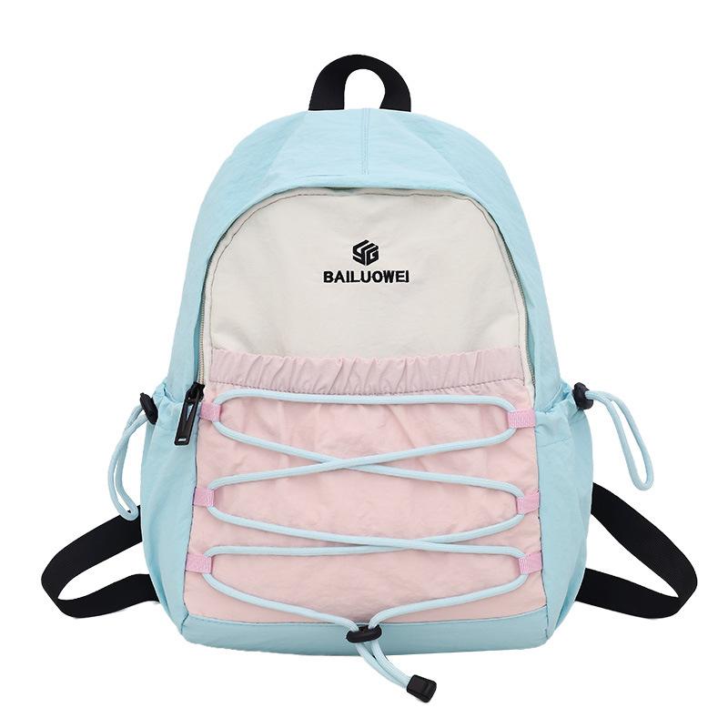 Backpack Women'S High-Value College Style Backpack Travel Women'S Bag Lightweight Men'S Bag Contrasting Color Outdoor Leisure