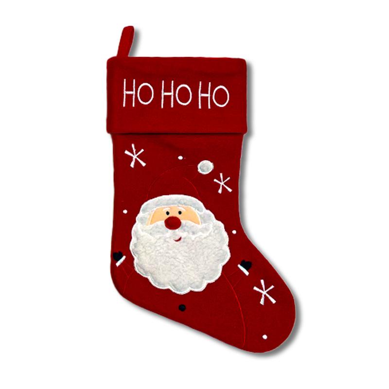 Christmas stockings Santa Claus snowman elk red cartoon Christmas gift stockings decorative candy bag