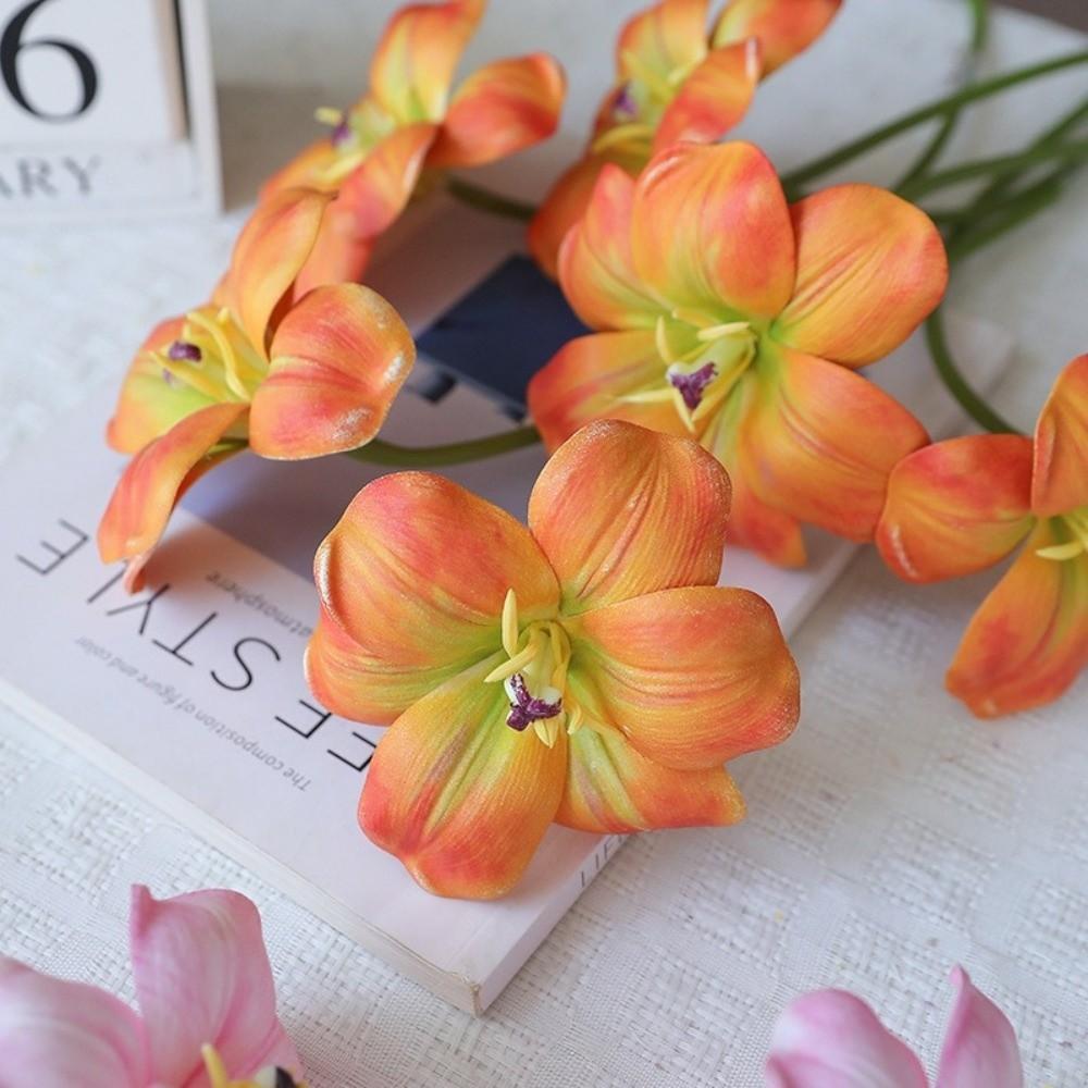 5pcs Real Touch Artificial Tulip Flowers Realistic Fake Tulips Ride Bouquet