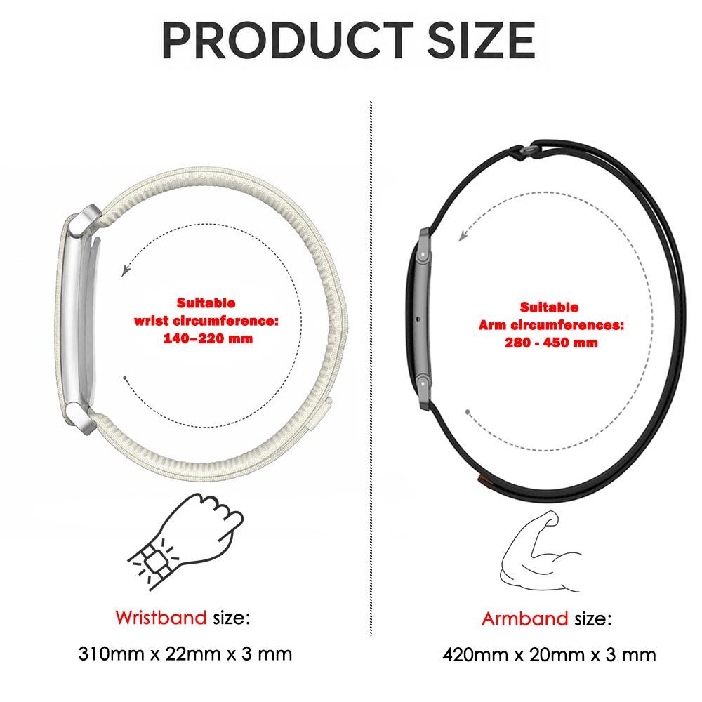Nuovo cinturino bicipite in trama di nylon per Google Fitbit Air Strap, cinturino di ricambio per fitness tracker da polso/braccio per Google Fitbit Air Band