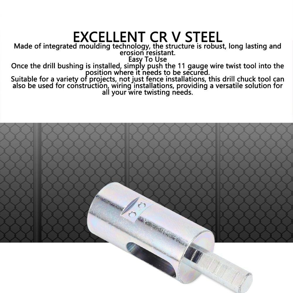 11 Gauge Drill Chuck Tool Heavy Duty Fence Wire Twisting Tool  For Fixing Chain Link Fence