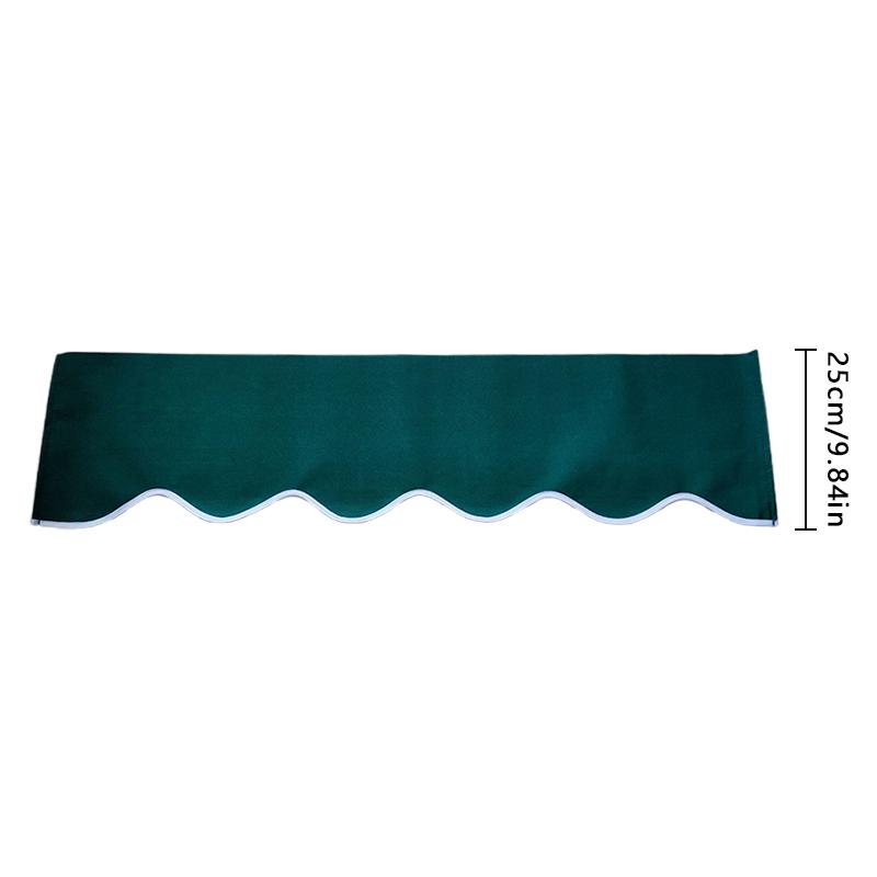 1M Retractable Patio Awning Replacement Fabric Windows Wavy Valance Durable Sunshade Canopy Cloth Waterproof Gray Beige Strips