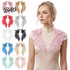 DIY Garment Sewing Supplies 2Pcs Embroidery Patches for Wedding Dress, Water-soluble Lace Applique, Floral Bridal Gown Patch Motif Sew On Sticker,