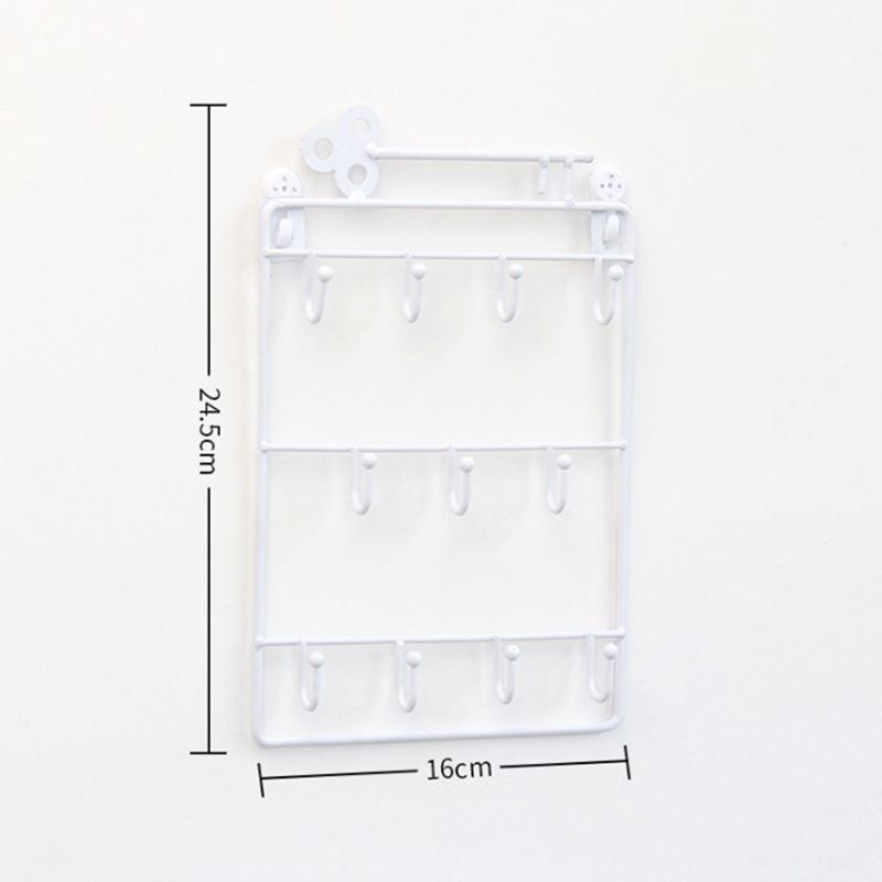 

1 шт. Современный стиль Железный настенный крючок для ключей Зажим Стеллаж для хранения Практичный многофункциональный кронштейн белый