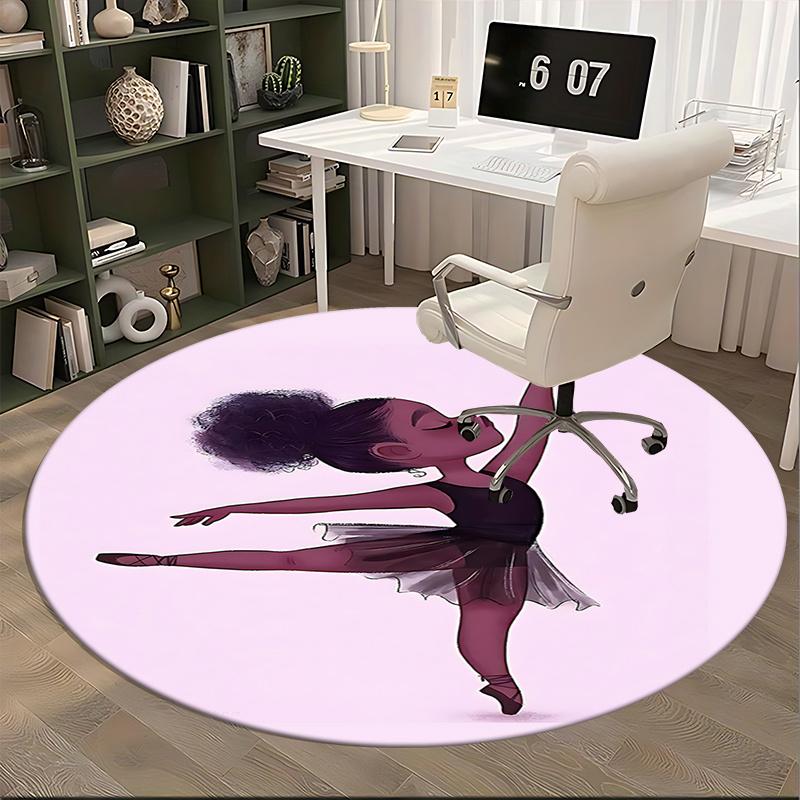 Ballerina Chair Mat: Round Carpet for Home Decor, Office Use, and Gifts - Perfect for Bedrooms, Living Rooms, and Various Spaces0508b
