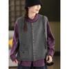 2025 Autumn Women Sleeveless Buttons Vest Sweaters Style Loose Knitting Casual Sweater