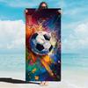 Football Print Microfiber Beach Towel Soft Bath Blanket Light Portable Towel for Sports Fans Seaside Pool Summer Vacation Trip