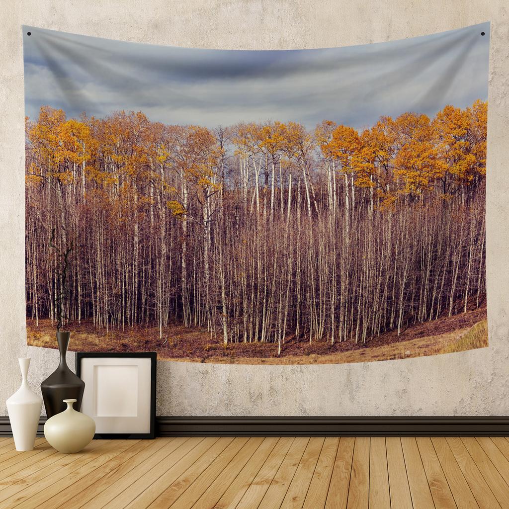 Autumn Forest Tapestry Wall Hanging Natural Fallen Leaves Landscape Hippie Tapestry Colorful Living Room Hanging Wall Tapestry