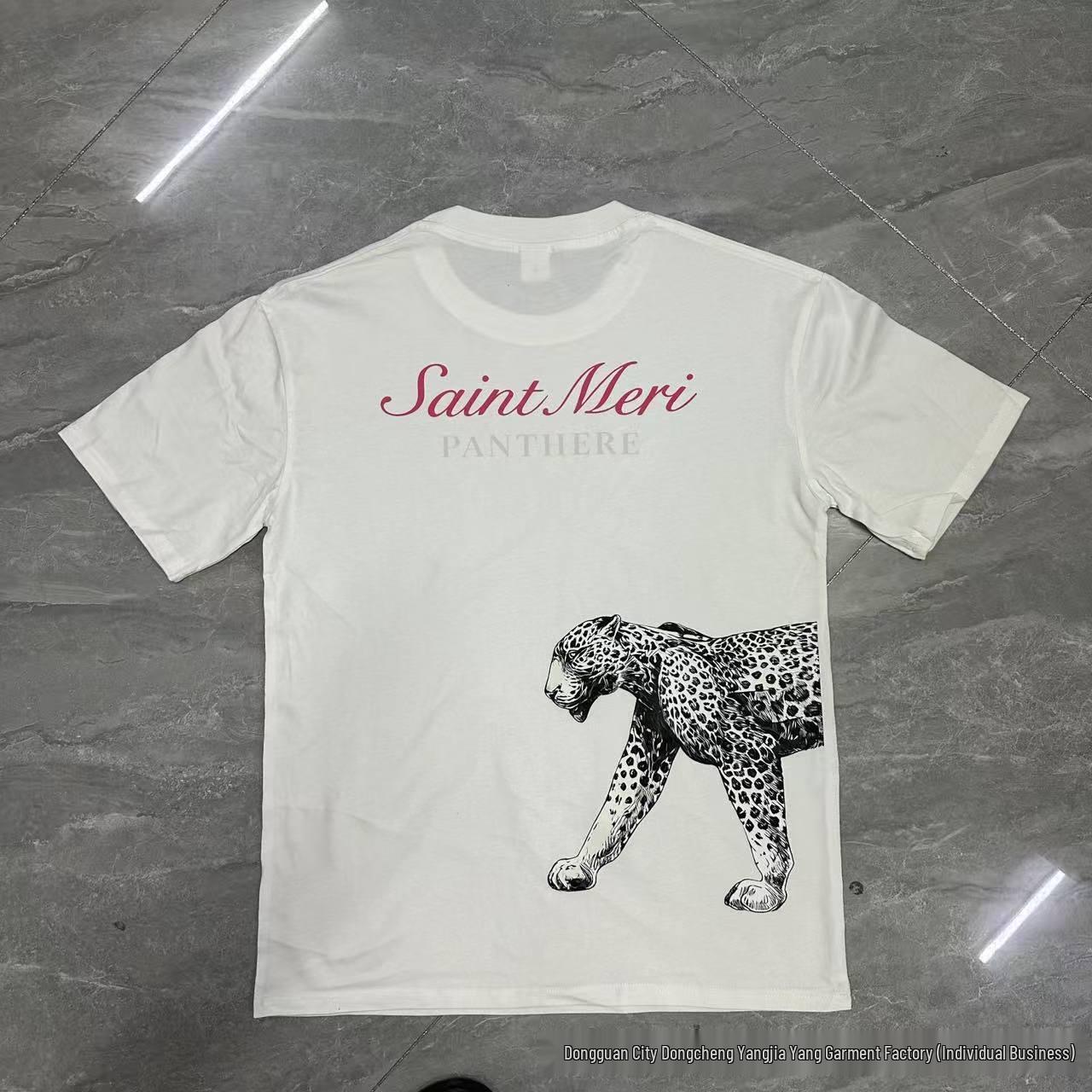 

Женская свободная футболка в стиле BF с леопардовым принтом – 100% хлопок, короткий рукав, уличный стиль, крутой и модный дизайн Extra Large белый