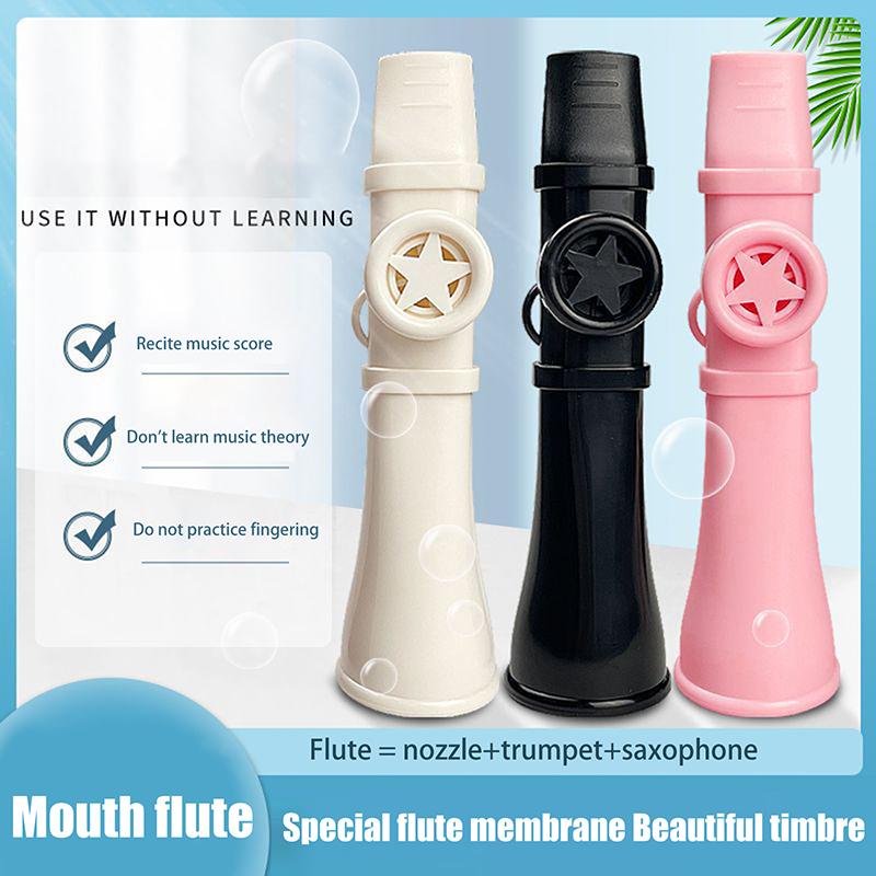 Tragbare ABS Kazoo Flöte mit Lanyard Leicht zu erlernende Musikinstrumente Britische Lustige Musikalische Pfeife Spielzeug Jungen Mädchen Geschenk