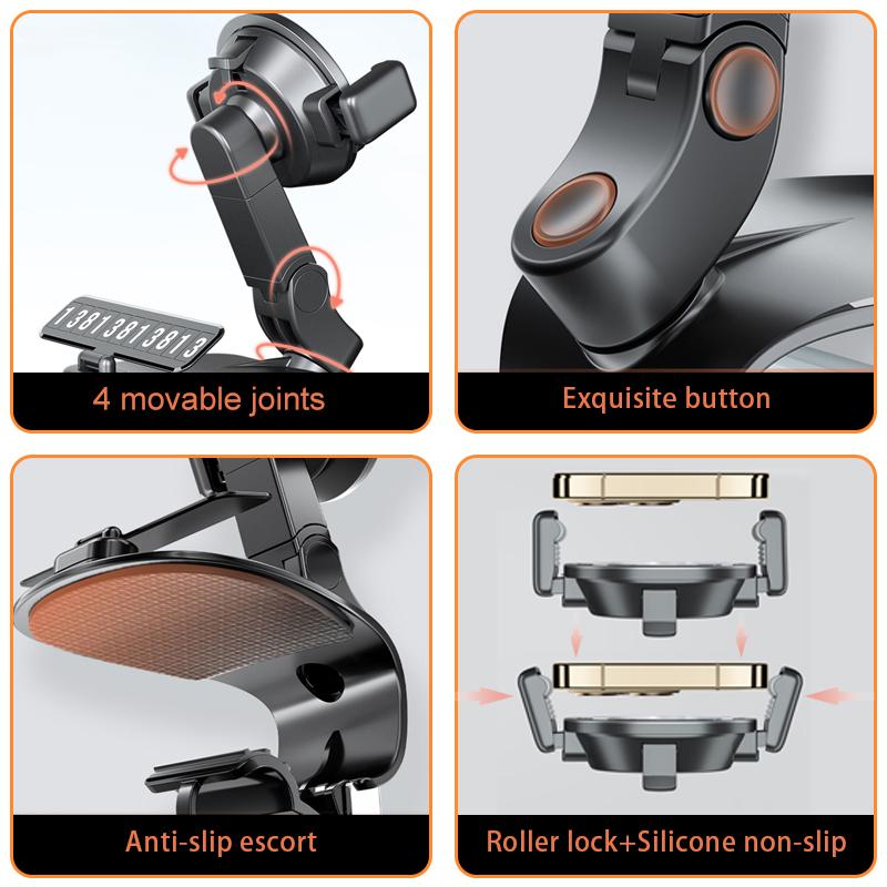 Universal 360 Rotating Cell Phone GPS Car Dashboard Mount Phone Holder Stand Hud Clip-On Cradle Phone Bracket Car Holder