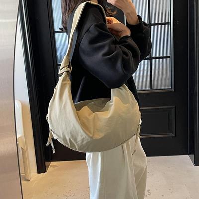 2026 Large Capacity Korean-Japanese Nylon Crossbody Dumpling Tote