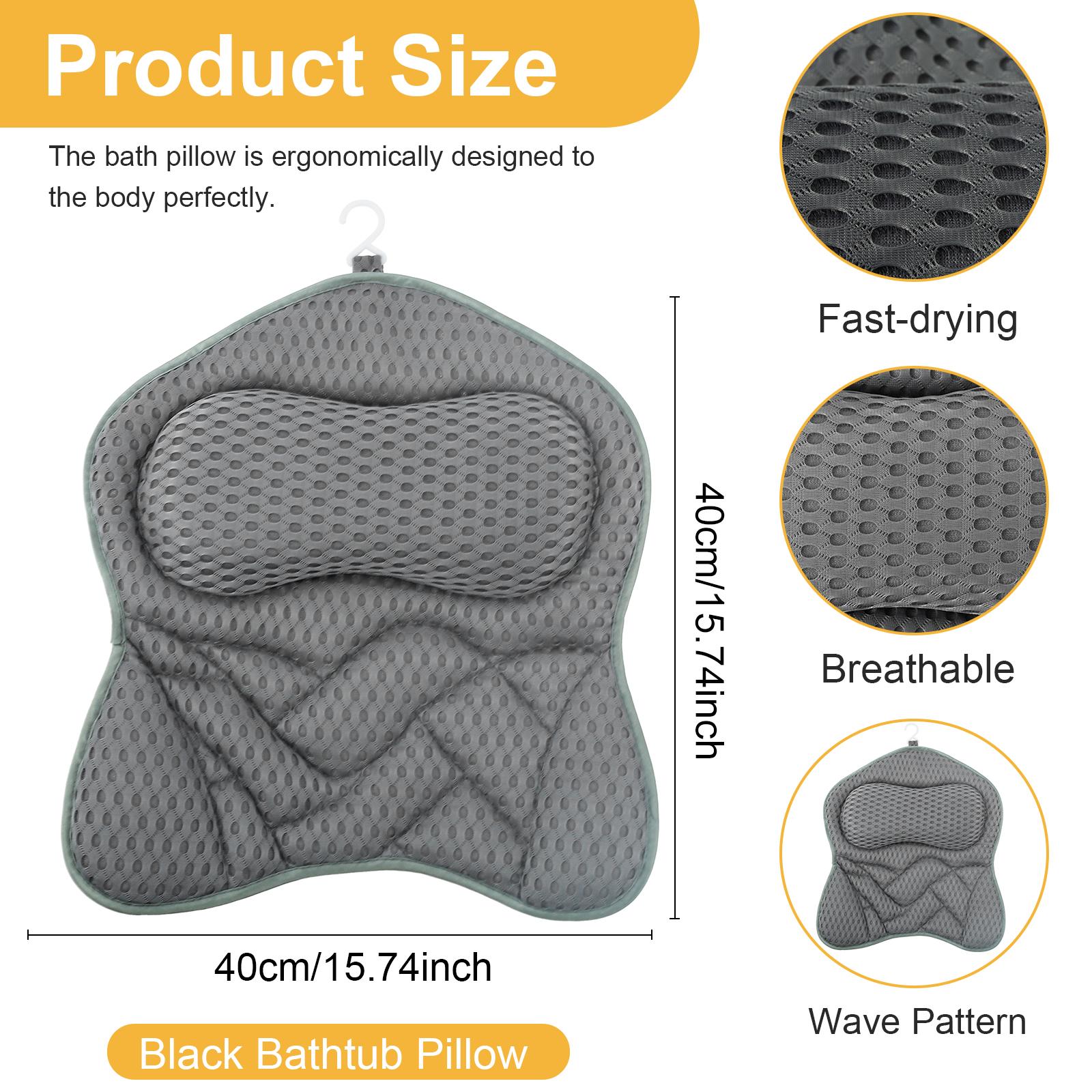 

Подушка для ванны для ванны Нескользящий коврик-подушка для ванны на присосках Подставка для всего тела СПА Подушка для шеи для ванны Аксессуары для ванной комнаты