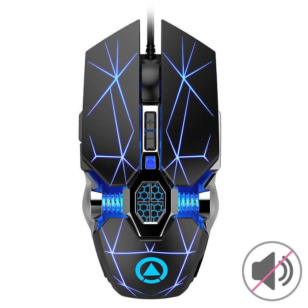 

Проводная игровая мышь с подсветкой для ноутбука LED 3200 Mute Version чёрный