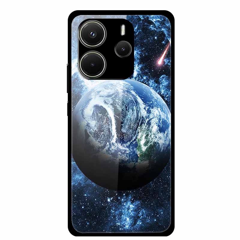 For Redmi Note 14 4G Phone Case Note14 Coque Hard Tempered Glass Back Cover For Xiaomi Redmi Note 14 5G Case Shell Soft Bumper