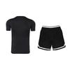 Li Ning Logo Print Quick-Dry Comfortable Fashion Short Sleeve Casual Sports Suit Unisex Suit Black AUDSB29-1+YAPV001-1