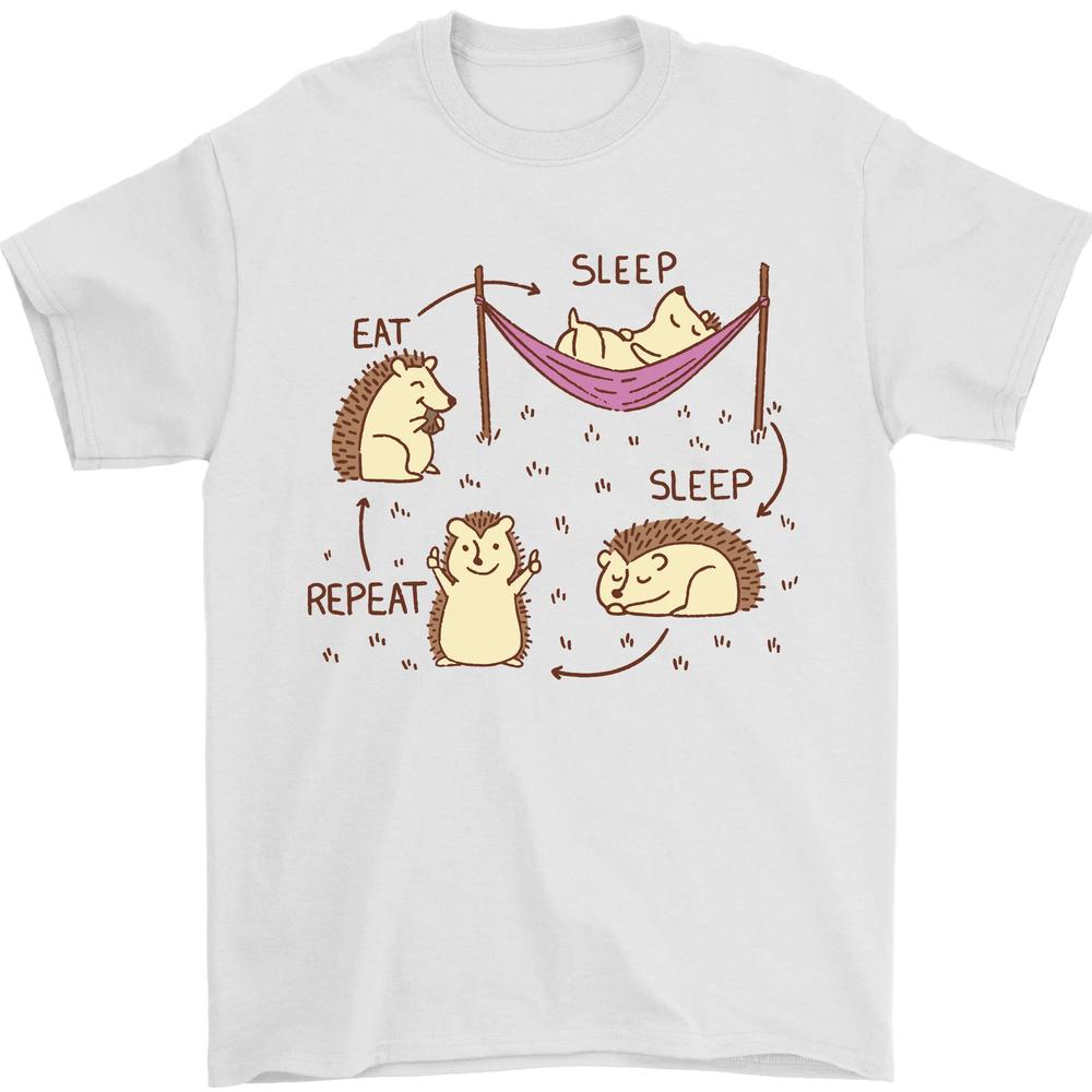 Funny Hedgehog Eat Sleep Repeat Lover Unisexs TShirt 100 Cotton