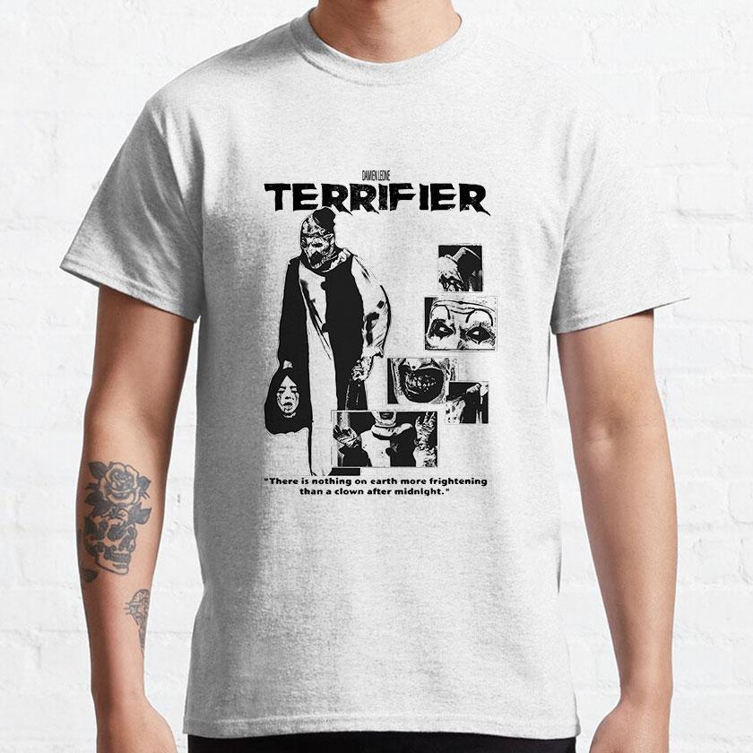 The Clown Art horror movie terrifier 2 slasher film scary halloween scream film killer clown 100 cotton printed t shirt for Unisex