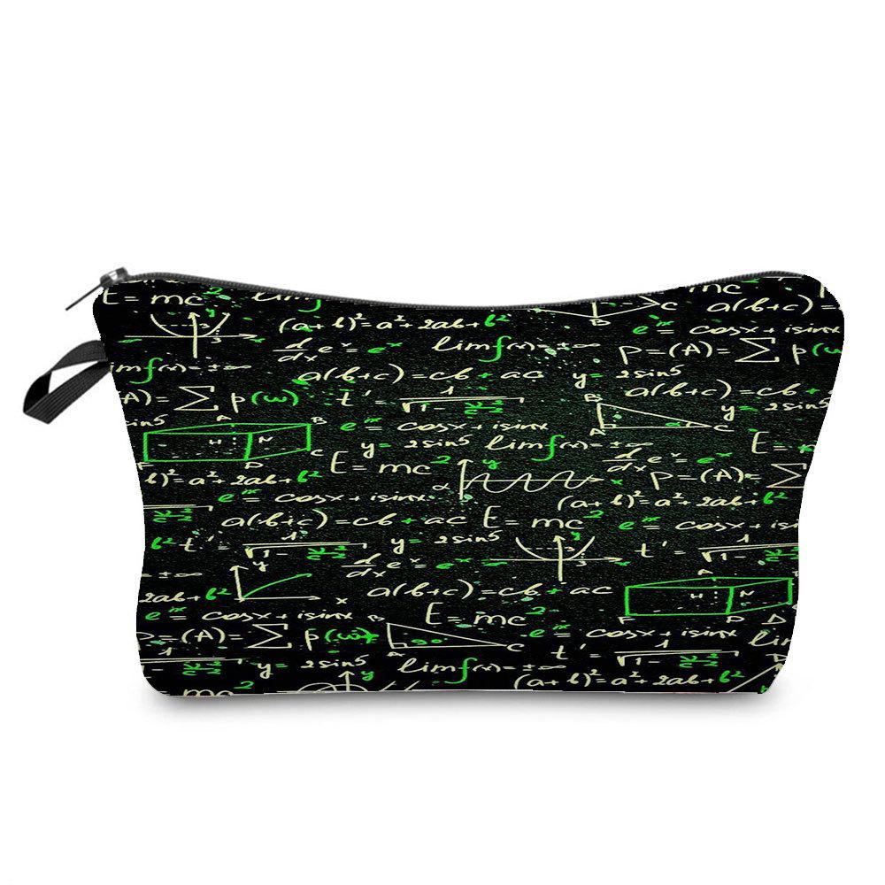 Women Chemical Physics Formulas Print Cosmetic Bag Toiletries Organize Travel Storage Case 6768